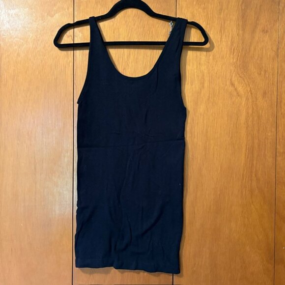 NWOT FOREVER 21 BLACK RIBBED SEAMLESS MINI DRESS, SIZE: M-L - Picture 1 of 3